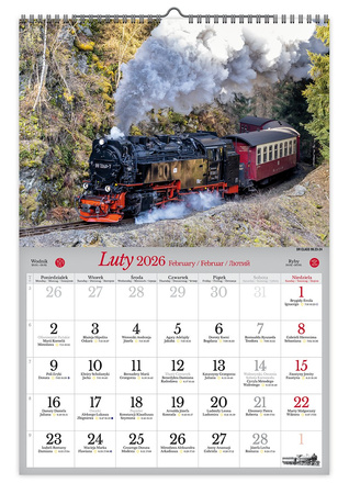 Kalendarz 2026 ścienny Parowozy A3 VD19