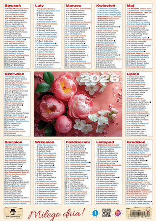 Kalendarz 2026 listkowy KLB4 1szt.mix