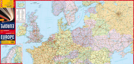 Europa laminowana mapa samochodowa 1:4 000 000