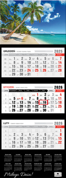 Kalendarz 2026 trójdzielny premium Dominikana KT2–V.71