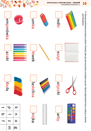 Spotkania z porami roku Jesień materiały dla uczniów z niepełnosprawnością intelektualną