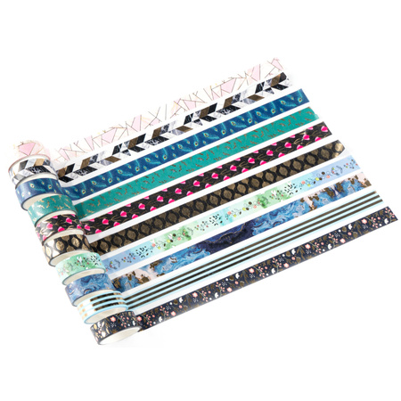 Display Taśma klejąca dekoracyjna Washi tape Gold Narcissus SET 2 display mix 25 sztuk