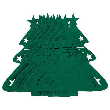 Filcowe podkładki na sztućce choinki 12szt.