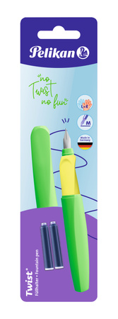 Pióro wieczne Pelikan Twist P457 M neon zielony +2 naboje Pelikan