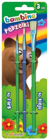 Pędzelki do farb i kleju Bambino 3 sztuki