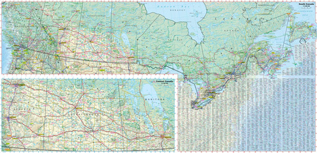 Canada road and tourist map 1:10 000 000 ANG  laminat 2025