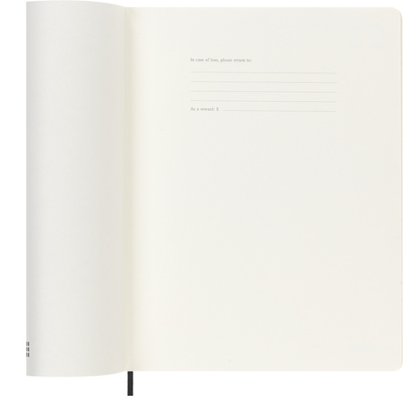 Kalendarz 2026 12M Moleskine XL tygodniowy miękka oprawa czarny 19x25cm