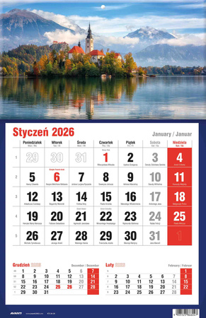 Kalendarz 2026 trójdzielny jednodzielny KTJ 1szt.mix