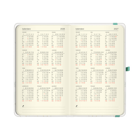 Kalendarz 2026 kieszonkowy tygodniowy fioletowe Kwiaty