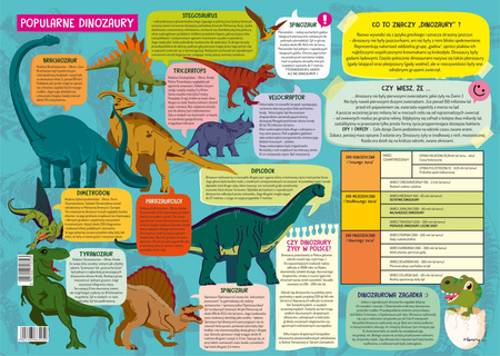 Podkładka na biurko dwustronna B3 Dinozaury