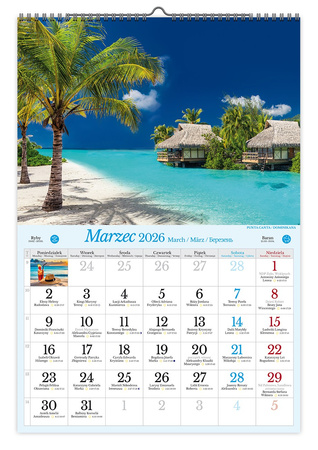 Kalendarz 2026 ścienny Wakacyjne krajobrazy A3 VD14