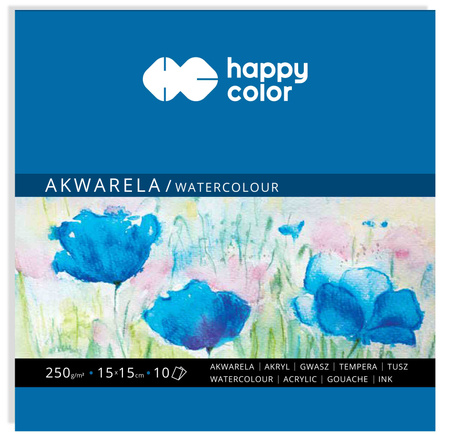 Blok akwarelowy 15x15 10 ark. 250g Happy Color