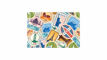 Okładka na dokumenty małe z nadrukiem travel