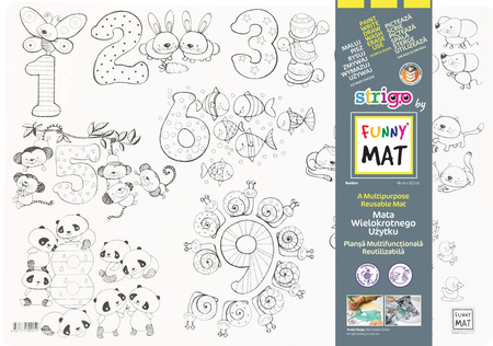 Biała mata Strigo Funny Mat Liczby 48x33.5 cm