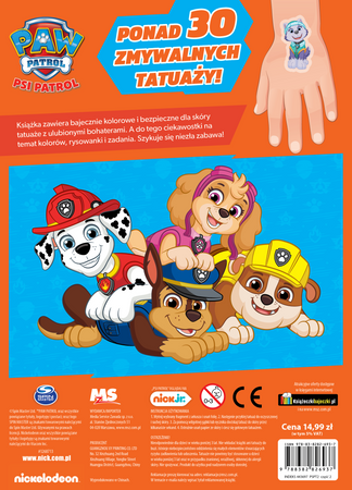 Barwy zabawy. Psi Patrol. Rysowanki z bajecznymi tatuażami