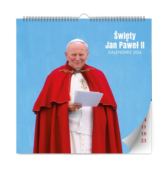 Kalendarz 2026 Św. Jan Paweł II ścienny lux