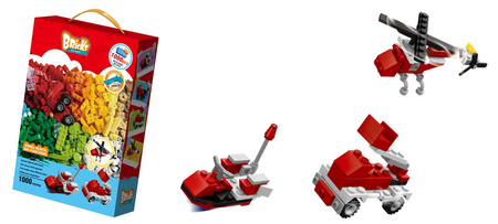 Klocki konstrukcyjne czerwone Straż Pożarna 1000 elementów