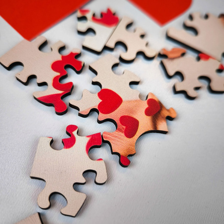 Puzzle 50 drewniane Kotek pełen miłości
