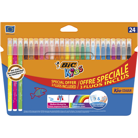 Flamastry Kids Kid Couleur Fluo BIC 20+4 kolory