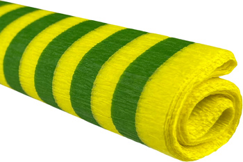 Paczka Bibuła marszczona 50x200 paski zielone na żółtym 10 rolek