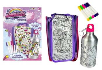 Bidon 500ml z Jednorożcem i torbą do kolorowania