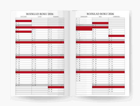 Kalendarz 2026 Techno A6 tygodniowy czarny