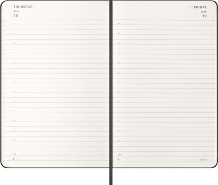 Kalendarz 2026 12M Moleskine L dzienny twarda oprawa czarny 13x21cm