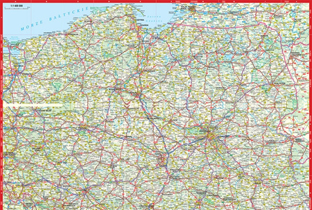 Polska mapa samochodowa 1:1 400 000 laminat midi 2022