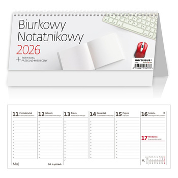 Kalendarz 2026 biurkowy notatnikowy tygodniowy