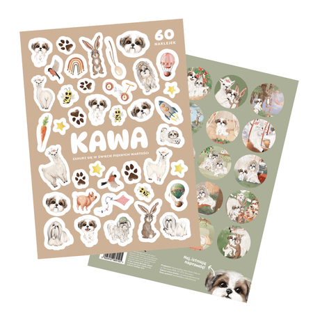 Naklejki Kawa 60 sztuk