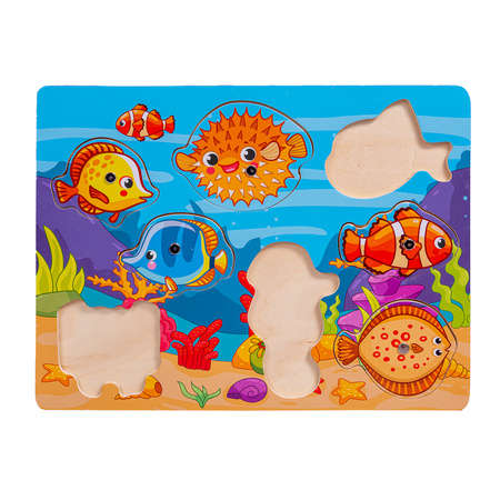 Układanka drewniana łowienie magnes SPW83609 AN01