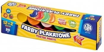 Farby plakatowe Astra 12 + 2 kolory