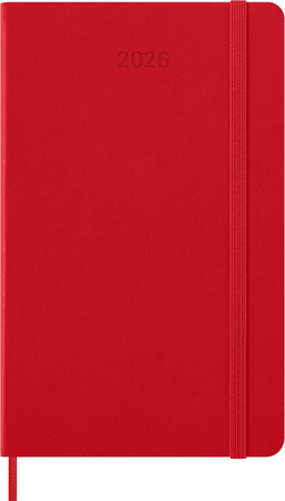 Kalendarz 2026 12M Moleskine L twarda oprawa tygodniowy Scarlet Red 13x21cm
