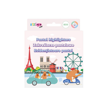 Zakreślacze Strigo Eko Pastel Kapibara 4 sztuki