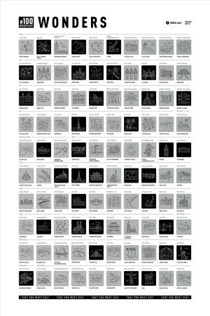 Mapa zdrapka 100 bucketlist wonders edition