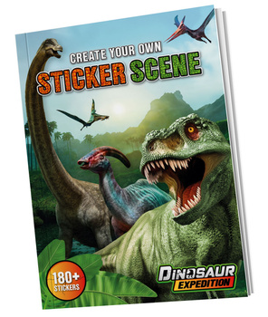 Książka z naklejkami Dino