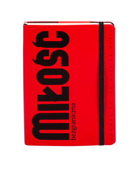 Notes Miłość A5 kratka czerwony