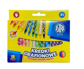 Kredki grafionowe okrągłe Astra 18 kolorów