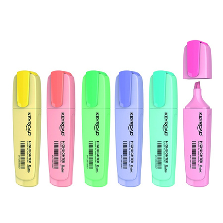 Zakreślacz KEYROAD pastel 6 kolorów