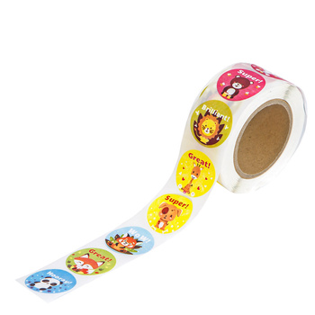 Naklejki motywacyjne na rolce Zwierzątka i Napisy 500 szt.