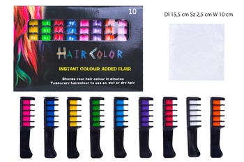 Kreda do włosów 10 kolorowych