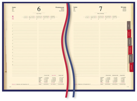 Terminarz 2026 Stacjonarny A4 dzienny granat