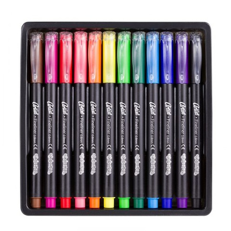 Cienkopisy z plastikową końcówką Colorino artist 12 kolorów