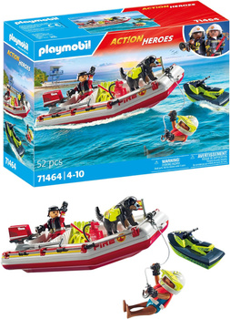 Playmobil Łódz straży pożarnej ze skuterem wodnym 71464