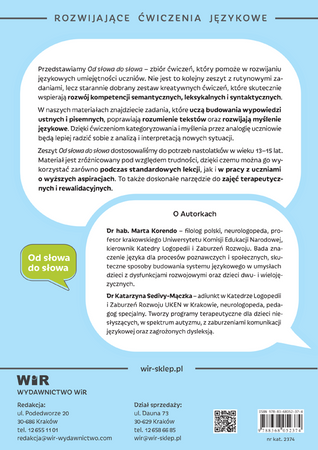 Od słowa do słowa trening leksykalno semantyczny dla uczniów w wieku 13-15 lat
