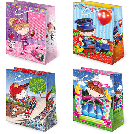 Torebki prezentowe T2-97 Chłopak dziewczynka 10 sztuk