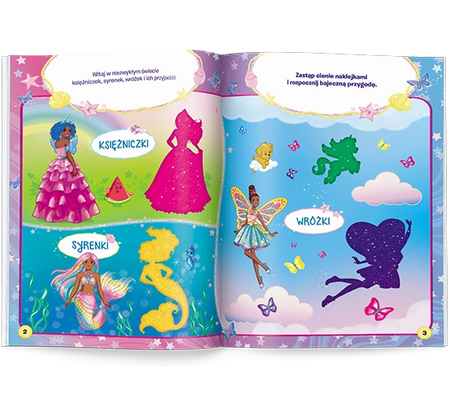 Mattel Barbie Dreamtopia 100 brokatowych naklejek NB-1402
