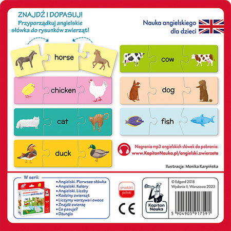 Układanki malucha Angielski Zwierzęta