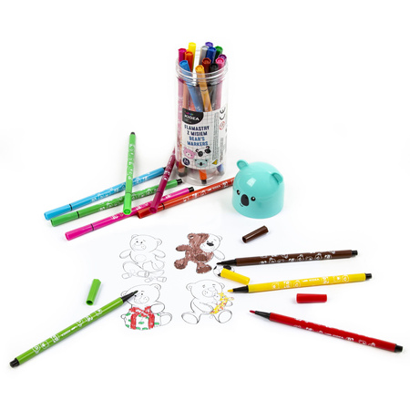 Flamastry z misiem Kidea 24 kolory