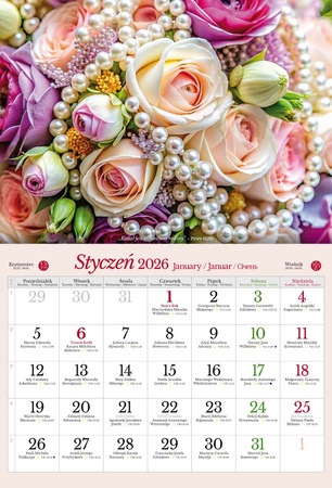 Kalendarz 2026 ścienny albumowy Romantyczne bukiety KSA V3
